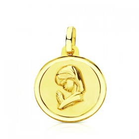 Medalla Comunión Virgen Niña de oro de 18 quilates