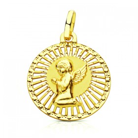 Medalla ángel de oro de 18 quilates