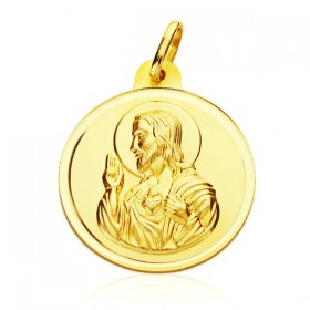 Medalla Sagrado Corazón de Jesús de oro de 18 quilates