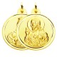 Medalla escapulario de la Virgen del Carmen y el Sagrado Corazón de Jesús de oro de 18 quilates