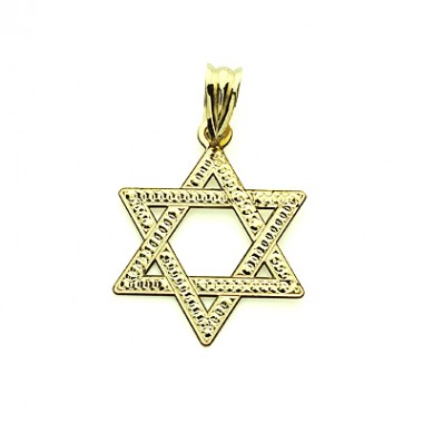 Medalla colgante Estrella de David de oro de 18 quilates