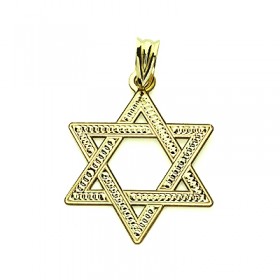 Medalla colgante Estrella de David de oro de 18 quilates