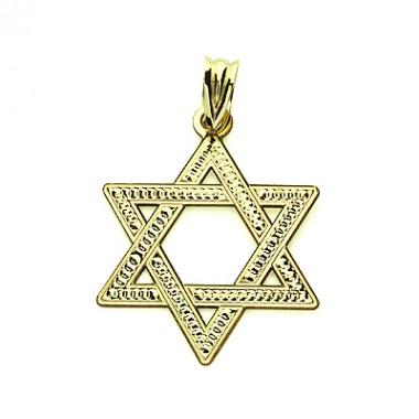 Medalla colgante Estrella de David de oro de 18 quilates