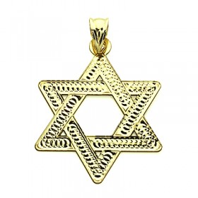 Medalla colgante Estrella de David de oro de 18 quilates