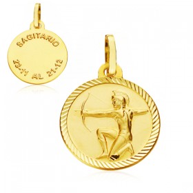 Medalla Horóscopo Sagitario de oro de 18 quilates