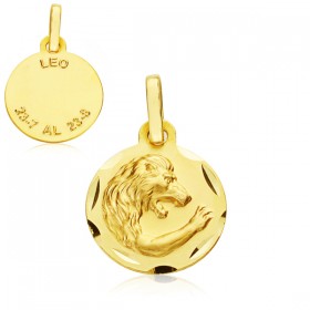 Medalla Horóscopo Leo de oro de 18 quilates