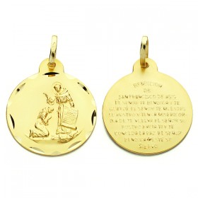 Medalla de la Bendición de San Francisco de oro de 18 quilates