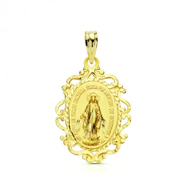 Medalla de la Virgen de la Milagrosa de oro de 18 quilates