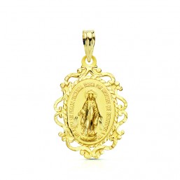 Medalla de la Virgen de la Milagrosa de oro de 18 quilates
