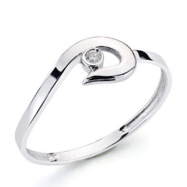 White gold ring with 1 diamond