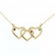 Colgante de tres corazones con cadena para personalizado con tres nombres en oro de primera ley de 18 quilates