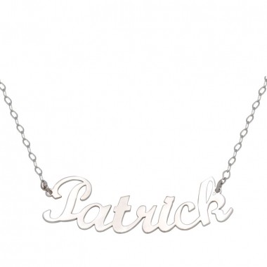 White gold name necklace