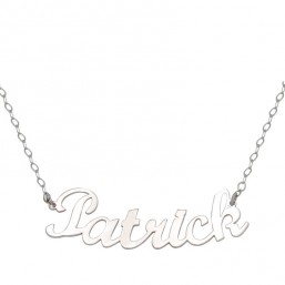 White gold name necklace