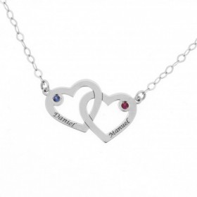White gold pendant with two hearts
