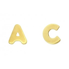 Pendientes de iniciales personalizadas en oro de primera ley