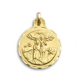 Medalla de San Juan Bautista de oro de 18 quilates