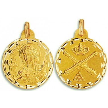Medalla de Santa Bárbara de oro de 18 quilates