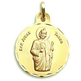 Medalla de San Judas Tadeo de oro de 18 quilates