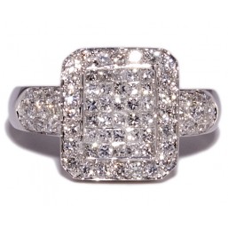 White gold ring with 74 diamonds