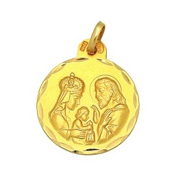 Medalla de la Sagrada Familia de oro de 18 quilates