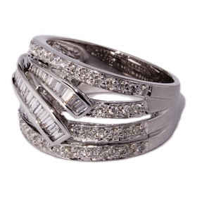 White gold rings with 100 diamonds