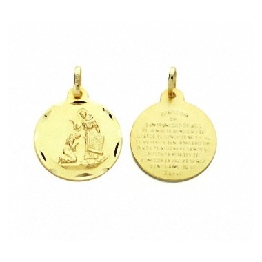 Medalla de la Bendición de San Francisco de oro de 18 quilates