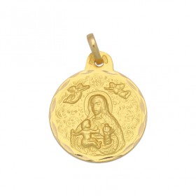 Medalla de la Virgen de la Cinta de oro de 18 quilates