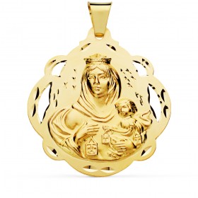 Medalla de la Virgen del Carmen de oro de 18 quilates