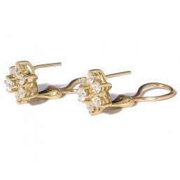 Yellow gold earrings with 14 diamonds