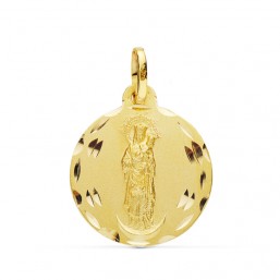Medalla de la Virgen de la Almudena de oro de 18 quilates