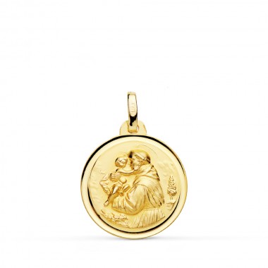 Medalla de San Antonio de oro de 18 quilates
