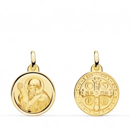Medalla de San Benito de oro de 18 quilates