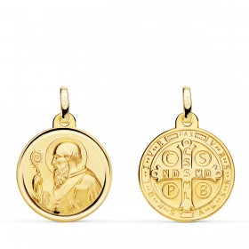 Medalla de San Benito de oro de 18 quilates