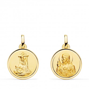 Medalla de la Virgen de las Angustias de oro de 18 quilates