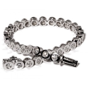 Riviere white gold bracelet with 33 diamonds