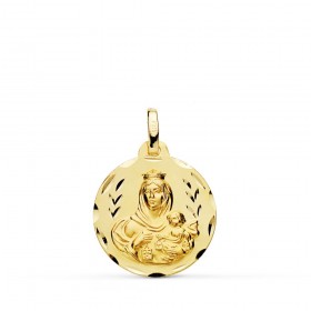 Medalla de la Virgen del Carmen de oro de 18 quilates