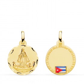 Medalla de la Virgen del Cobre de oro de 18 quilates