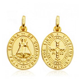 Medalla de la Virgen de Covadonga de oro de 18 quilates