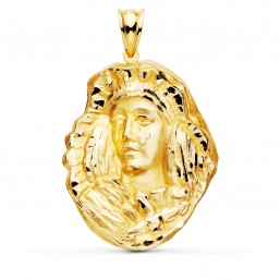 Medalla de la Virgen de la Esperanza de Triana de oro de 18 quilates
