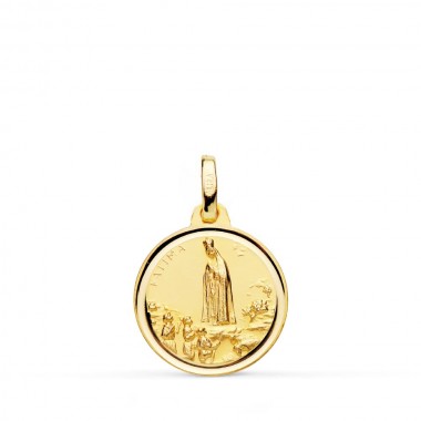 Medalla de la Virgen de Fátima de oro de 18 quilates
