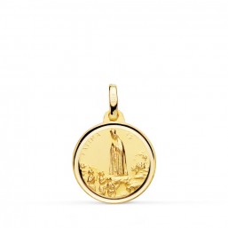 Medalla de la Virgen de Fátima de oro de 18 quilates