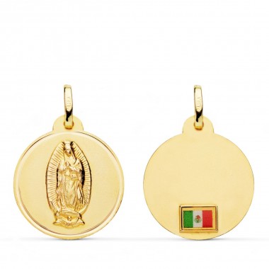 Religious medal of Our Lady of Guadalupe from Mexico in 18-carat gold