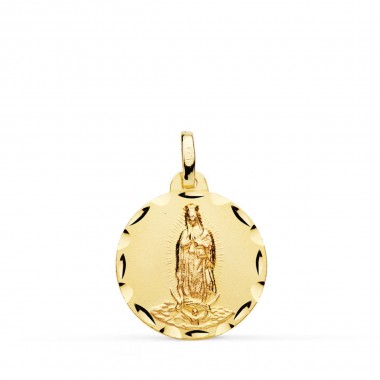 Medalla de la Virgen de Guadalupe de México de oro de 18 quilates