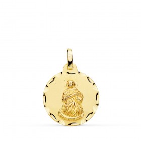 Medalla de la Virgen de la Inmaculada de oro de 18 quilates