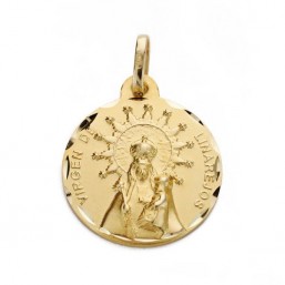 Medalla de la Virgen de Linarejos de oro de 18 quilates