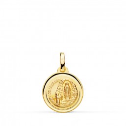 Medalla de la Virgen de Lourdes de oro de 18 quilates