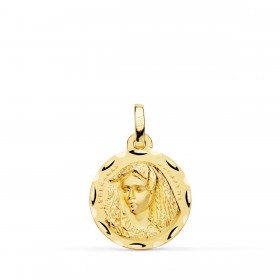 Medalla de la Virgen de la Macarena de oro de 18 quilates