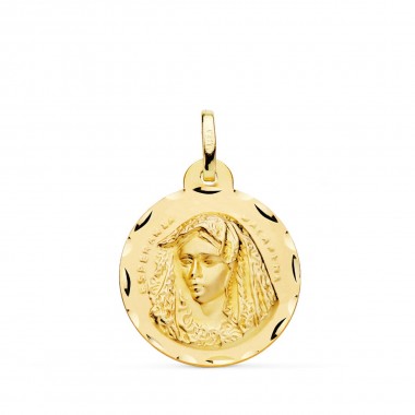 Religious medal of Our Lady of Macarena in 18-carat gold