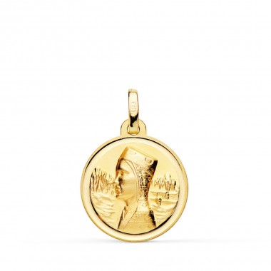 Medalla de la Virgen de Montserrat de oro de 18 quilates