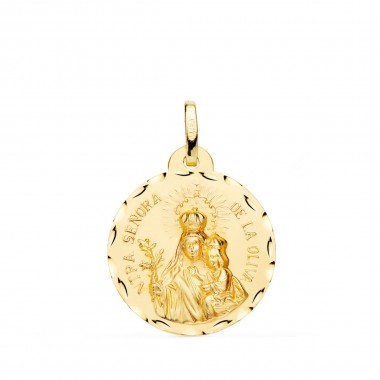 Medalla de la Virgen de la Oliva de oro de 18 quilates